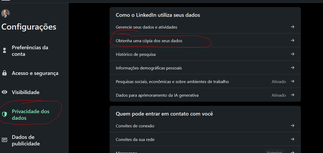 dados de informaçao que nao sao mostradas como mostra na explicaçao